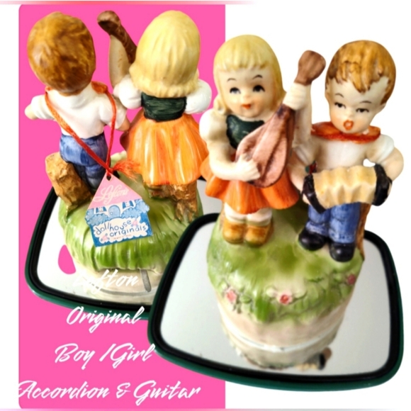 Lefton Music Box Alps Boy n Girl Lute accordion Plays Chim- cheree Mary Poppins - Picture 13 of 13